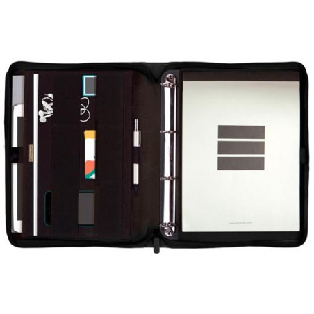 (5398360) FINOCAM PORTADOCUMENTOS SERIE 00 CREMALLERA CON ANILLAS A4 MOD. J964 POLIÉSTER NEGRO