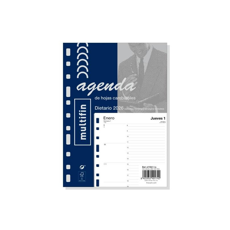 (411020026) FINOCAM RECAMBIO ANUAL AGENDA 11 ANILLAS MULTIFIN 3002-155X215MM 1DP 2026