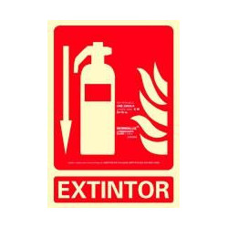 (6171-01H RJ) ARCHIVO 2000 SEÑAL "EXTINTOR" 210X300 PVC ROJO