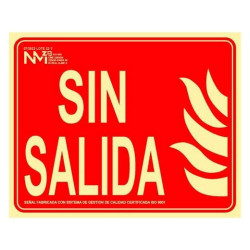 (6171-06H RJ) ARCHIVO 2000 SEÑAL DE INCENDIO "SIN SALIDA" 210X250MM PP ROJO