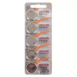 (CR2016 E-B5 MXL) MAXELL PILAS PLANAS DE LITIO 3V - CR2016 -PACK 5-