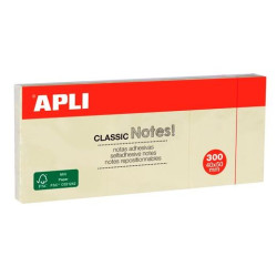 (10977) APLI BLOC NOTAS ADHESIVAS CLASSIC REPOSICIONABLES BLOCS DE 100H 40X50 AMARILLO -BLISTER 3 TACOS-