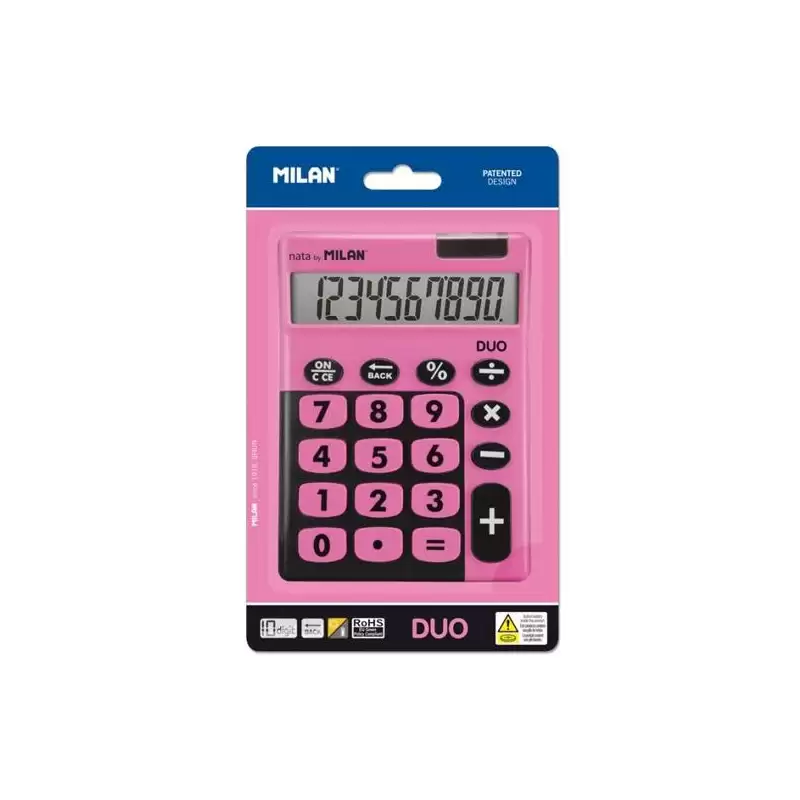 (150610TDPBL) MILAN CALCULADORA TOUCH DUO 10 DIGITOS DUAL BLISTER ROSA