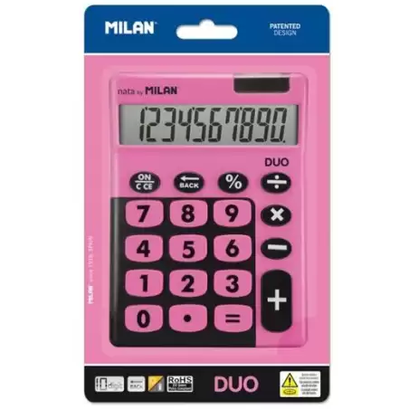 (150610TDPBL) MILAN CALCULADORA TOUCH DUO 10 DIGITOS DUAL BLISTER ROSA