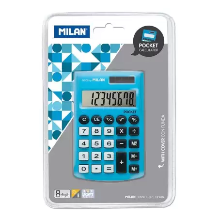 (150908BBL) MILAN CALCULADORA POCKET 8 DIGITOS DUAL BLISTER AZUL