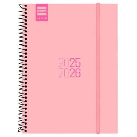(633080226) FINOCAM AGENDA PARA ESTUDIANTES ESPIRAL E10 - 155X212MM SVH ROSA 2025-2026