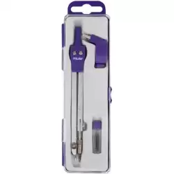 (11101B) MILAN COMPÁS UNIVERSAL CON PATA ARTICULADA + ADAPTADOR + 2 MINAS SERIE ACID AZUL