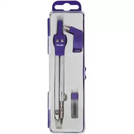 (11101B) MILAN COMPÁS UNIVERSAL CON PATA ARTICULADA + ADAPTADOR + 2 MINAS SERIE ACID AZUL