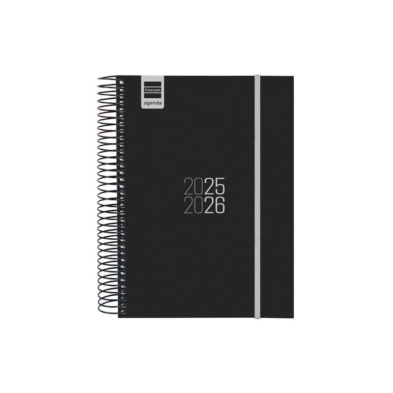 (633126026) FINOCAM AGENDA PARA ESTUDIANTES ESPIRAL E10 - 155X212MM 1DP NEGRO 2025-2026