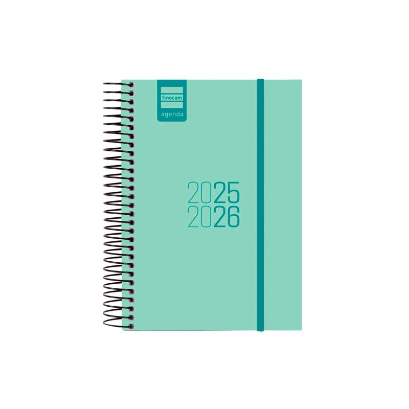 (633360126) FINOCAM AGENDA PARA ESTUDIANTES ESPIRAL E8 - 120X171MM 1DP TURQUESA 2025-2026