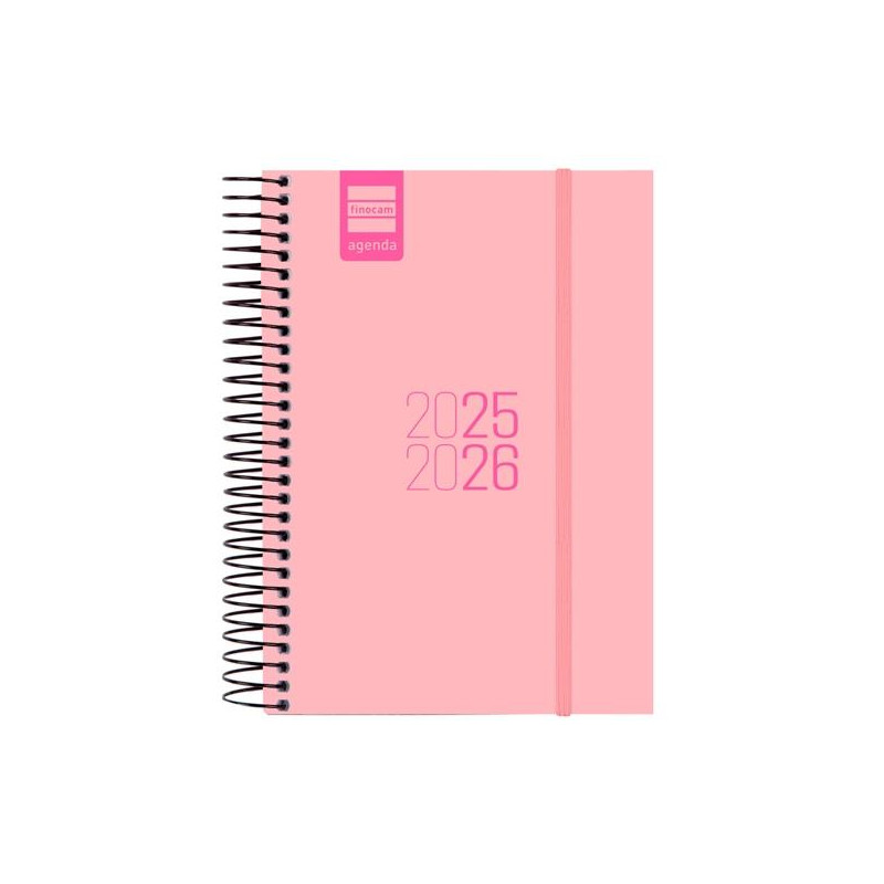 (633360226) FINOCAM AGENDA PARA ESTUDIANTES ESPIRAL E8 - 120X171MM 1DP ROSA 2025-2026
