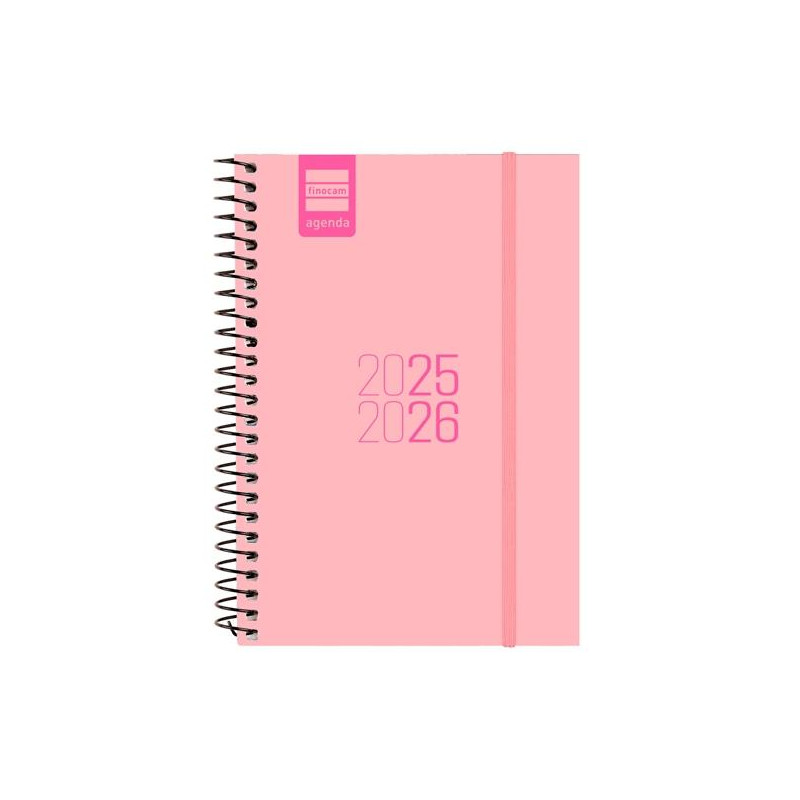 (633480226) FINOCAM AGENDA PARA ESTUDIANTES ESPIRAL E8 - 120X171MM SVH ROSA 2025-2026