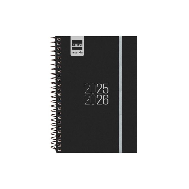 (633486026) FINOCAM AGENDA PARA ESTUDIANTES ESPIRAL E8 - 120X171MM SVH NEGRO 2025-2026