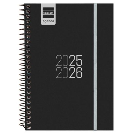 (633486026) FINOCAM AGENDA PARA ESTUDIANTES ESPIRAL E8 - 120X171MM SVH NEGRO 2025-2026