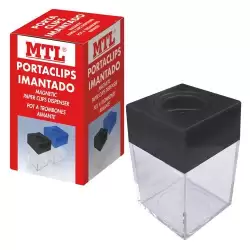 (79291) MTL PORTACLIPS IMANTADO DEPÓSITO TRANSPARENTE PLÁSTICO EMBOCADURA NEGRO