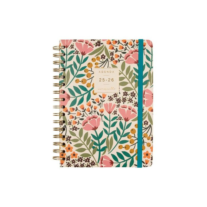 (646010226) FINOCAM AGENDA MONIQUILLA ESPIRAL DOBLE E10 - 155X212MM SVH TAPA DURA JARDÍN 2025-2026