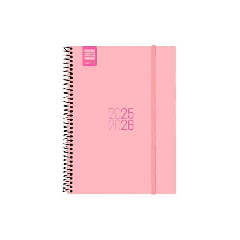 (633080226) FINOCAM AGENDA PARA ESTUDIANTES ESPIRAL E10 - 155X212MM SVH ROSA 2025-2026