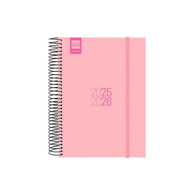 (633120226) FINOCAM AGENDA PARA ESTUDIANTES ESPIRAL E10 - 155X212MM 1DP ROSA 2025-2026