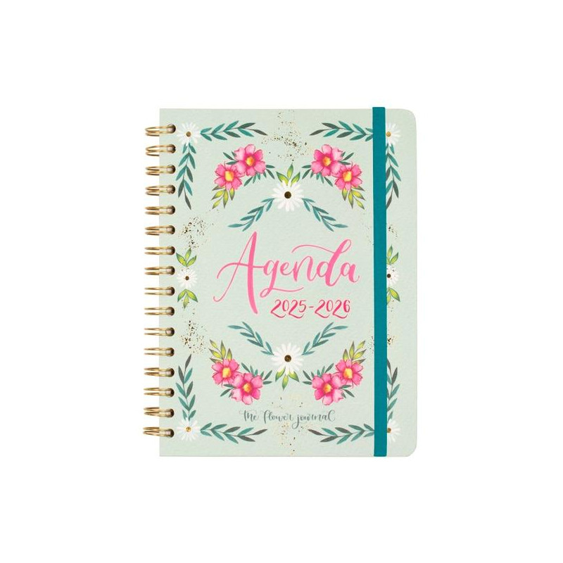 (647010126) FINOCAM AGENDA THE FLOWER JOURNAL ESPIRAL DOBLE E10 - 155X212MM SVH TAPA DURA VERDE 2025-2026