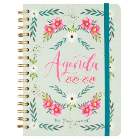 (647010126) FINOCAM AGENDA THE FLOWER JOURNAL ESPIRAL DOBLE E10 - 155X212MM SVH TAPA DURA VERDE 2025-2026