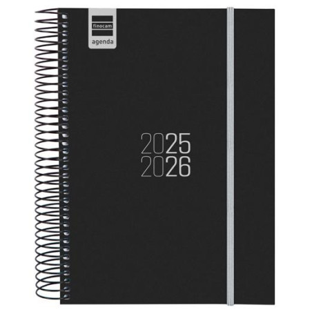 (633126026) FINOCAM AGENDA PARA ESTUDIANTES ESPIRAL E10 - 155X212MM 1DP NEGRO 2025-2026