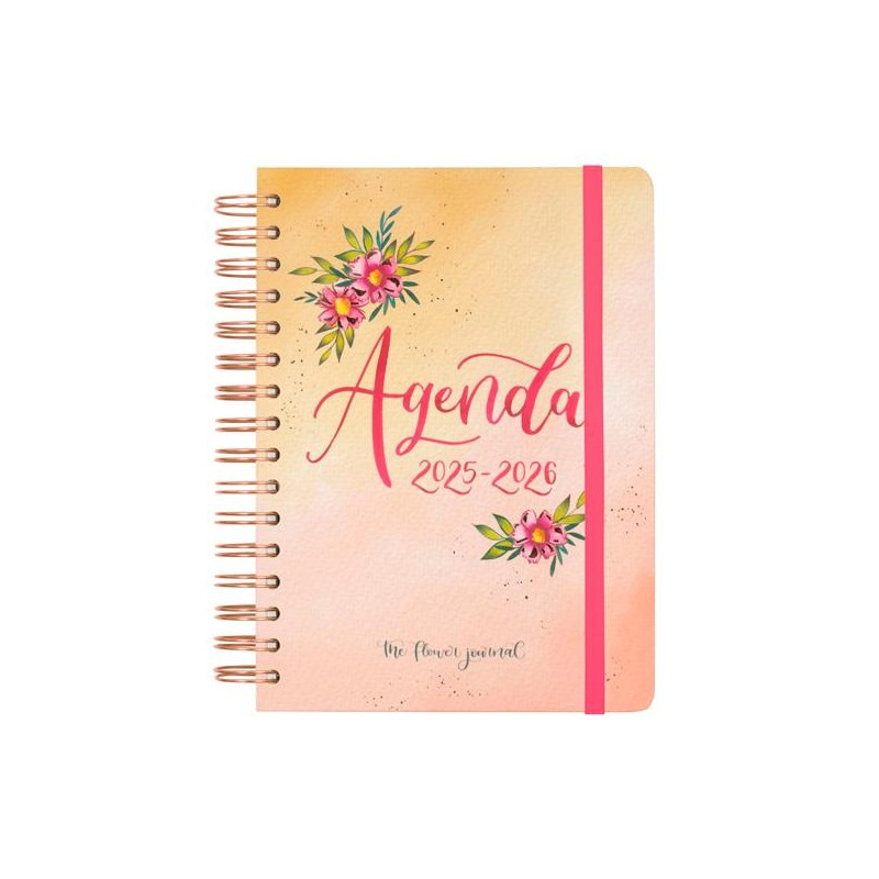 (647020226) FINOCAM AGENDA THE FLOWER JOURNAL ESPIRAL DOBLE E10 - 155X212MM 1DP TAPA DURA ROSA 2025-2026