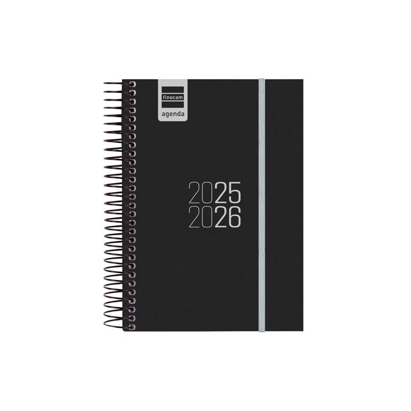 (633366026) FINOCAM AGENDA PARA ESTUDIANTES ESPIRAL E8 - 120X171MM 1DP NEGRO 2025-2026