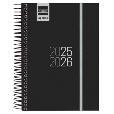 (633366026) FINOCAM AGENDA PARA ESTUDIANTES ESPIRAL E8 - 120X171MM 1DP NEGRO 2025-2026