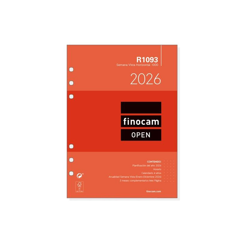 (711590026) FINOCAM RECAMBIO ANUAL AGENDA DE ANILLAS OPEN R1093 1000-155X215MM SVH 2026