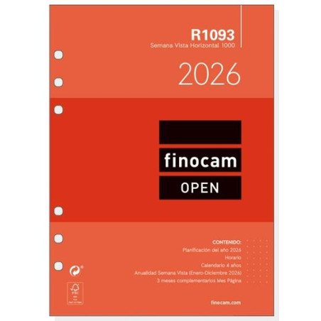 (711590026) FINOCAM RECAMBIO ANUAL AGENDA DE ANILLAS OPEN R1093 1000-155X215MM SVH 2026