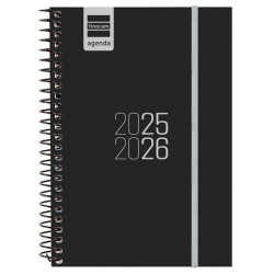 (633486026) FINOCAM AGENDA PARA ESTUDIANTES ESPIRAL E8 - 120X171MM SVH NEGRO 2025-2026