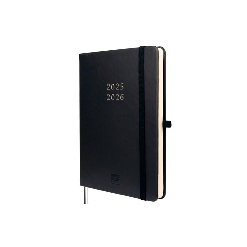 (636110326) FINOCAM AGENDA MÍNIMAL 18 MESES M5 SVH CIERRE C/GOMA TAPA DURA NEGRO 2025-2026