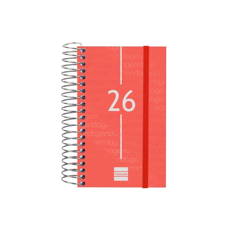 (741083026) FINOCAM AGENDA ESPIRAL YEAR E3-79X127MM 1DP TAPA PP ROJO 2026