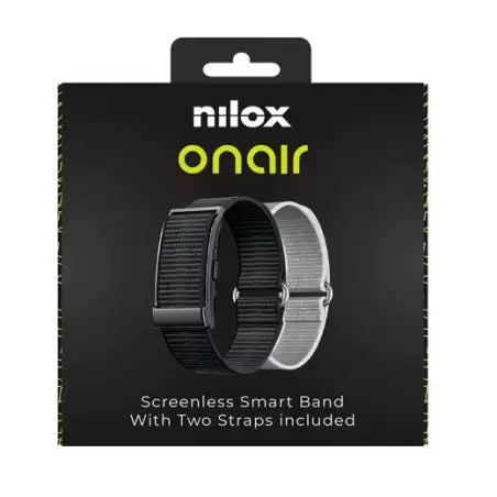 (NXSWONAIRBK) NILOX PULSERA INTELIGENTE SIN PANTALLA BLUETOOTH INCLUYE DOS PULSERAS NEGRO Y PLATA