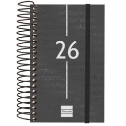 (741086026) FINOCAM AGENDA ESPIRAL YEAR E3-79X127MM 1DP TAPA PP NEGRO 2026