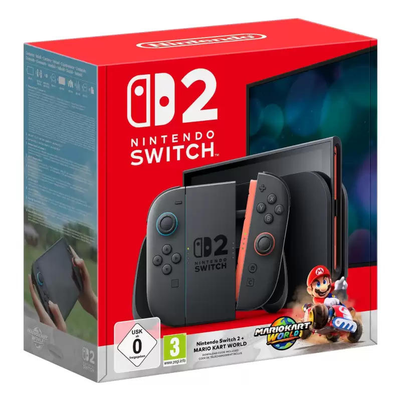 (10015920) NINTENDO SWITCH 2 + MARIO KART WORLD 256GB PANTALLA TACTIL WIFI NEGRO