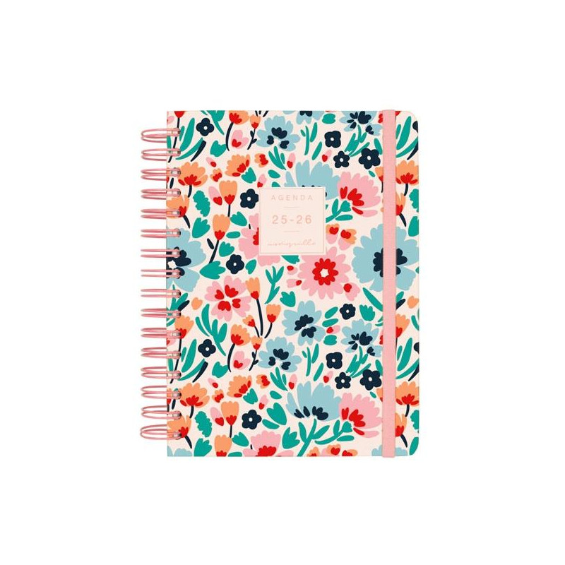 (646020326) FINOCAM AGENDA MONIQUILLA ESPIRAL DOBLE E10 - 155X212MM 1DP TAPA DURA DALIA 2025-2026