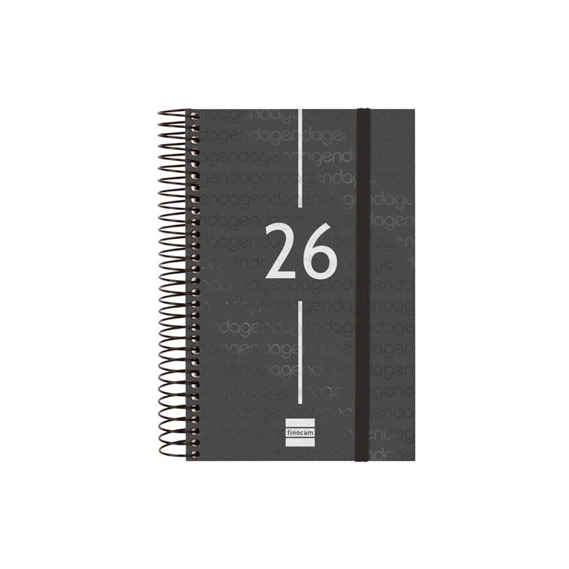 (741096026) FINOCAM AGENDA ESPIRAL YEAR E5-117X181MM 1DP TAPA PP NEGRO 2026