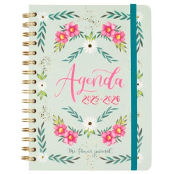 (647010126) FINOCAM AGENDA THE FLOWER JOURNAL ESPIRAL DOBLE E10 - 155X212MM SVH TAPA DURA VERDE 2025-2026