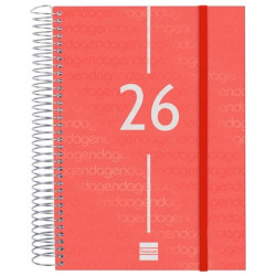 (741103026) FINOCAM AGENDA ESPIRAL YEAR E10-155X212MM 1DP TAPA PP ROJO 2026