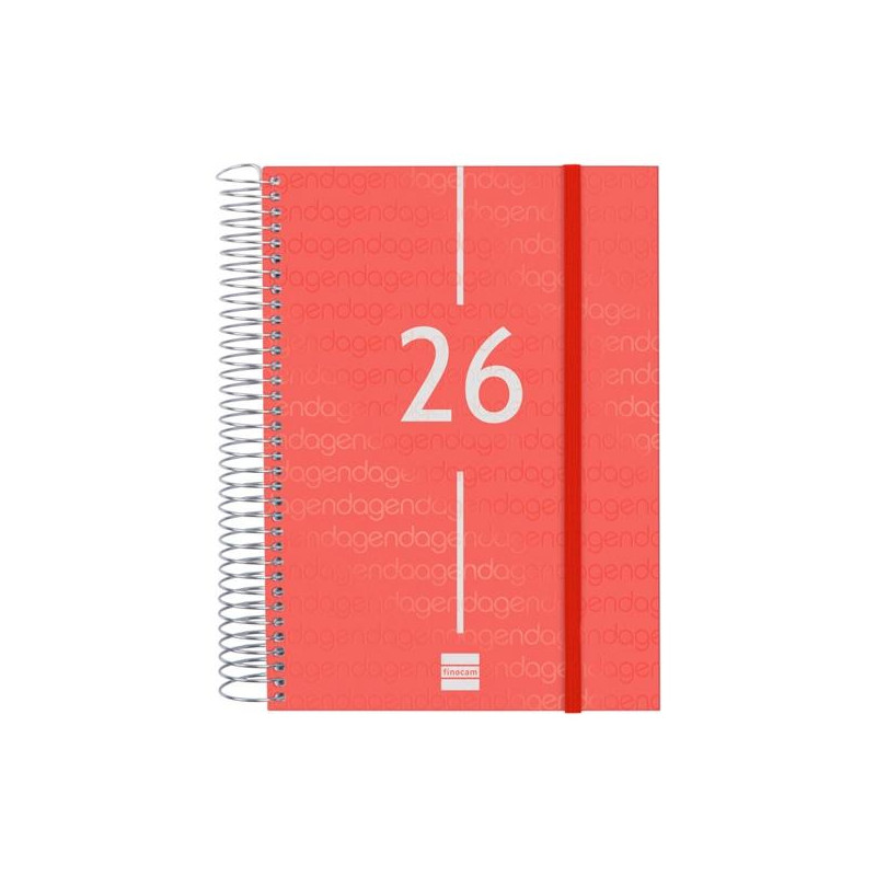(741103026) FINOCAM AGENDA ESPIRAL YEAR E10-155X212MM 1DP TAPA PP ROJO 2026