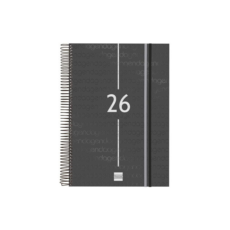 (741116026) FINOCAM AGENDA ESPIRAL YEAR E40-210X297MM 1DP TAPA PP NEGRO 2026