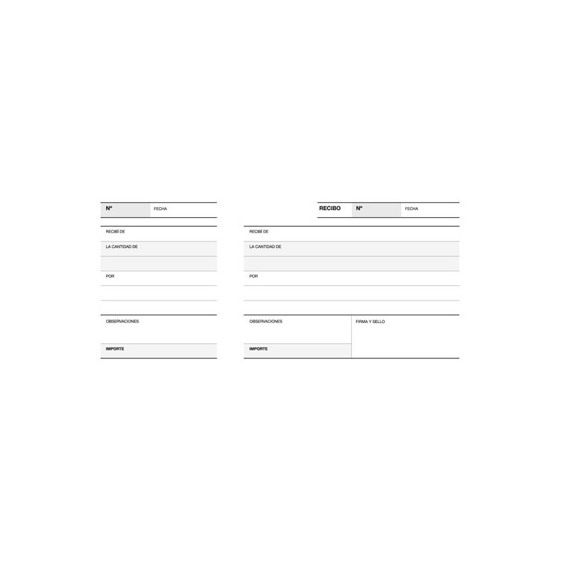 (12715) APLI TALONARIO RECIBO CON MATRIZ TERCIO APAISADO LITO A-16 MICROPERFORADO