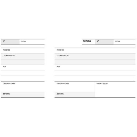 (12715) APLI TALONARIO RECIBO CON MATRIZ TERCIO APAISADO LITO A-16 MICROPERFORADO
