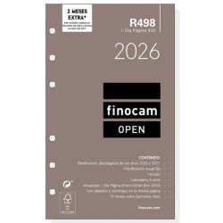 (711660026) FINOCAM RECAMBIO ANUAL AGENDA DE ANILLAS OPEN R498 400-91X152MM 1DP 2026