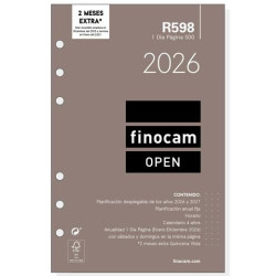 (711670026) FINOCAM RECAMBIO ANUAL AGENDA DE ANILLAS OPEN R598 500-117X181MM 1DP 2026