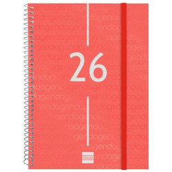 (741453026) FINOCAM AGENDA ESPIRAL YEAR E10-155X212MM SVH TAPA PP ROJO 2026