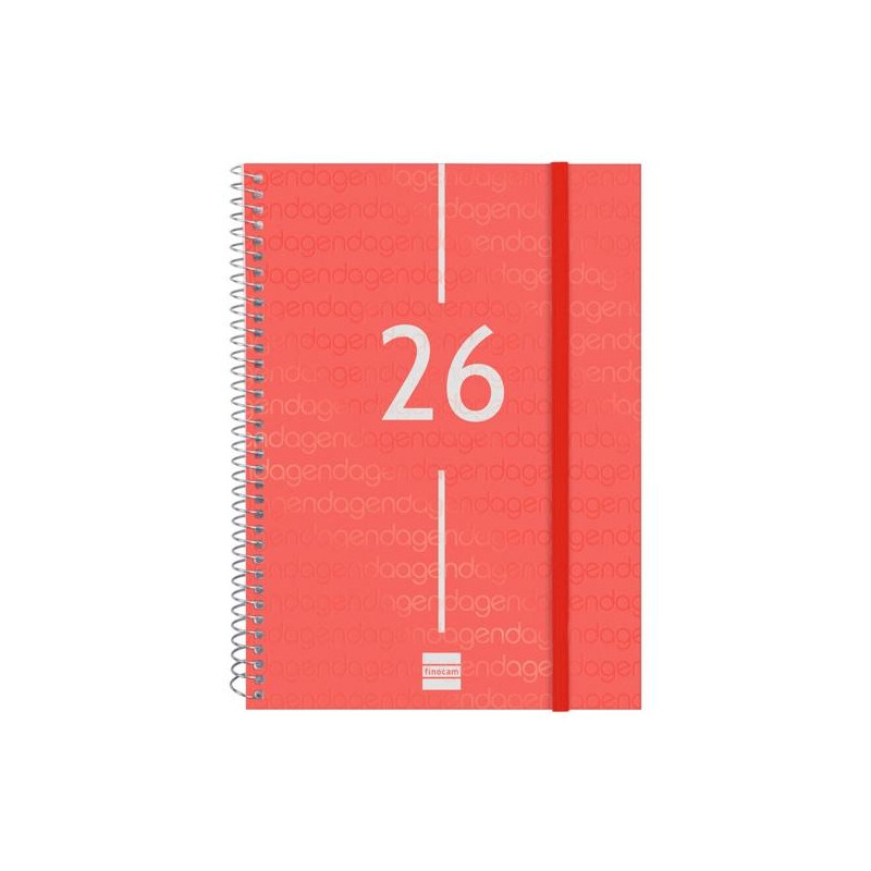 (741453026) FINOCAM AGENDA ESPIRAL YEAR E10-155X212MM SVH TAPA PP ROJO 2026