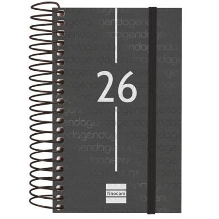(741086026) FINOCAM AGENDA ESPIRAL YEAR E3-79X127MM 1DP TAPA PP NEGRO 2026