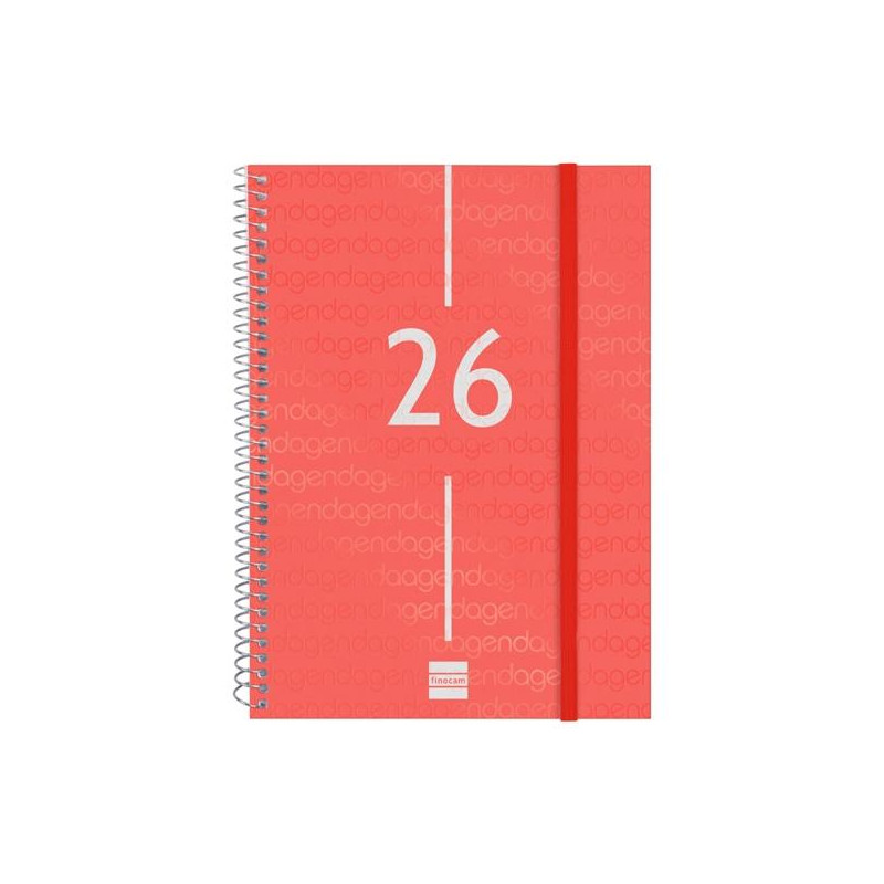 (742033026) FINOCAM AGENDA ESPIRAL YEAR E10-155X212MM SVV TAPA PP ROJO 2026